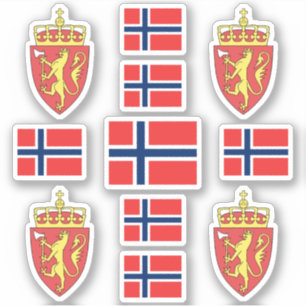 Adesivo Símbolos do Estado norueguês / casaco de armas e b