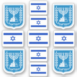 Adesivo Símbolos nacionais israelitas/emblema e bandeira