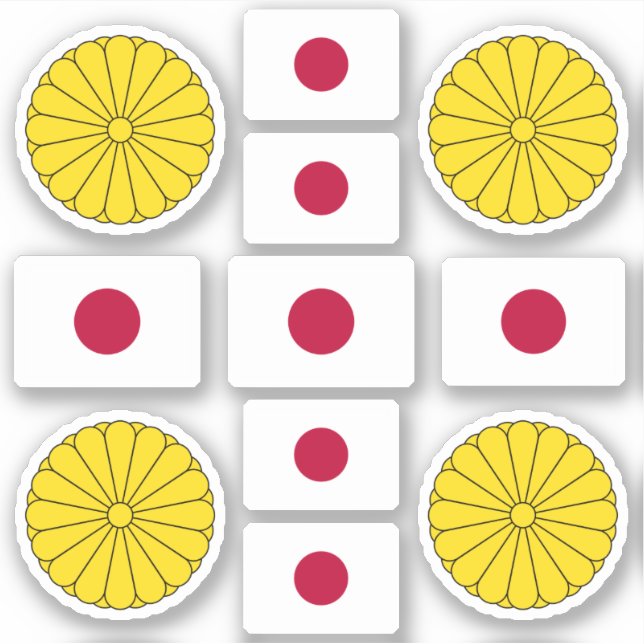 Adesivo Símbolos nacionais japoneses / casaco de armas e b (Frente)