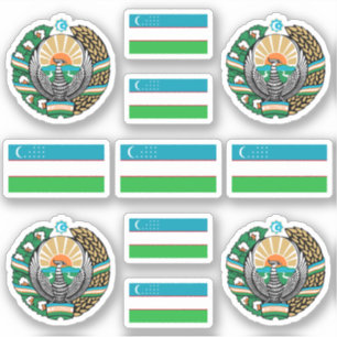 Adesivo símbolos nacionais uzbeques / brasão de armas e ad