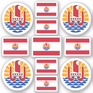 Adesivo Símbolos polinésios franceses / casaco de armas e 