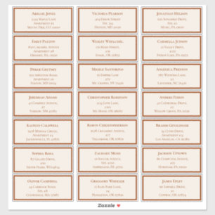 Adesivo Simple Boho Ivory Endereço de Convidado