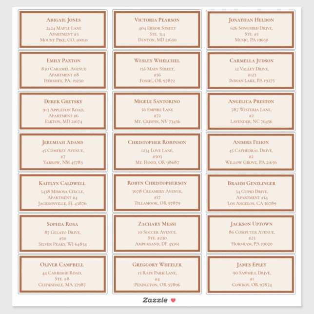 Adesivo Simple Boho Ivory Endereço de Convidado (Folha)