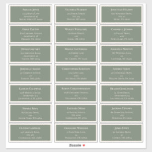 Adesivo Simple Boho Sage Green Wedding Endereço de Convida