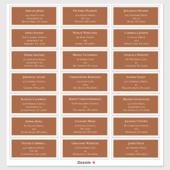 Adesivo Simple Boho Terracotta Endereço de Convidado (Folha)