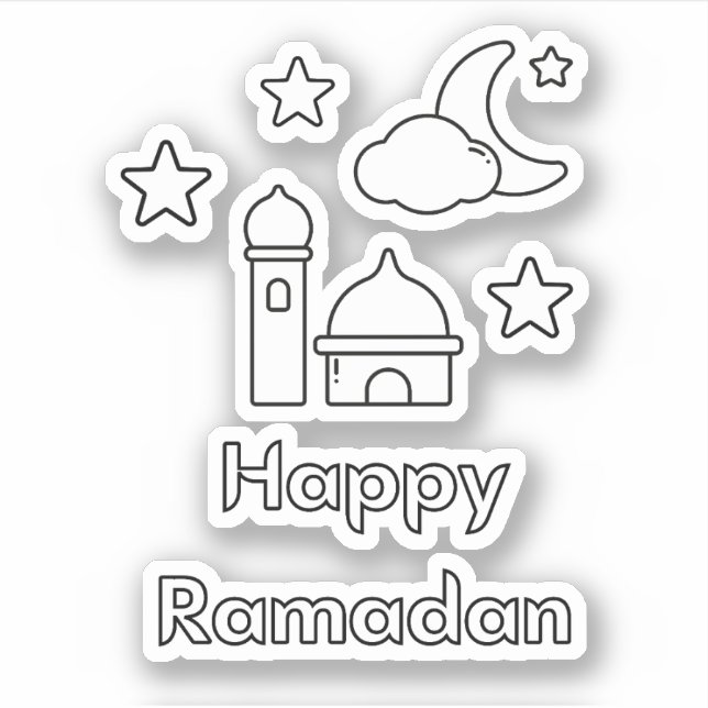 Adesivo Simple Happy Ramadan (Frente)