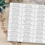 Adesivo Simple Script Wedding Guest Address Labels<br><div class="desc">These Simple Calligraphy Script Wedding Guest Stickers are the perfect way to add a personal touch to your wedding invitations. Measuring approximately 4.25" x 1.25" within a 14" x 14" sheet, you can enter up to 27 guest addresses. Please note that it may take some time to update the preview,...</div>