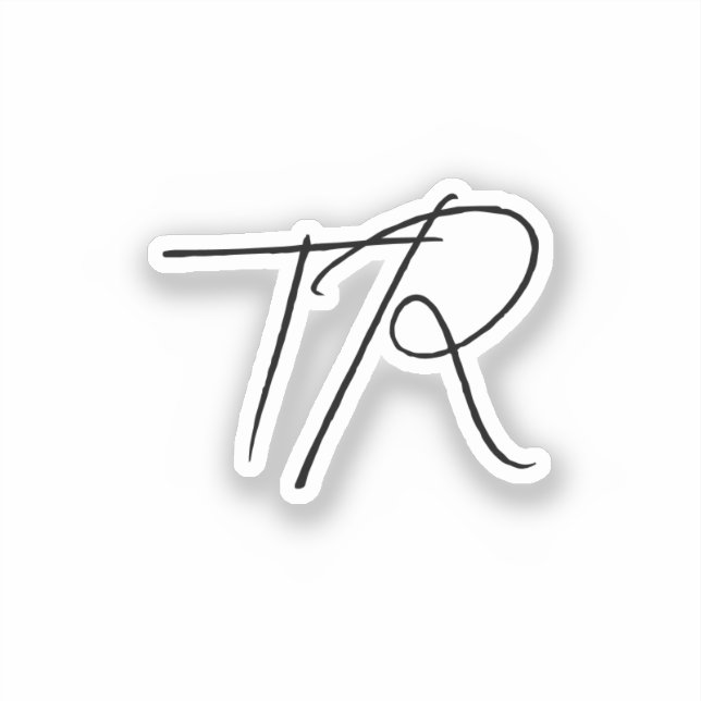 Adesivo Simple typographic custom initials minimalist (Frente)