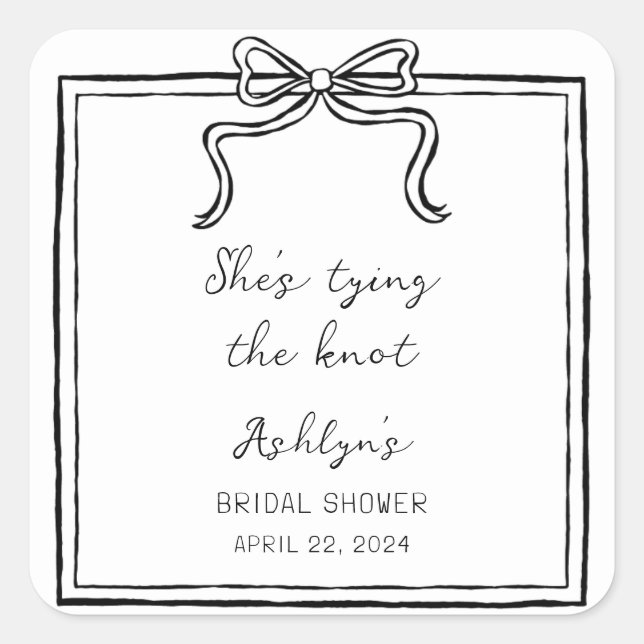 Adesivo Simples de Nó de Laço Desenhado à Mão (Frente)