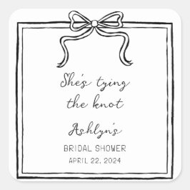 Adesivo Simples de Nó de Noiva Desenhado à Mão