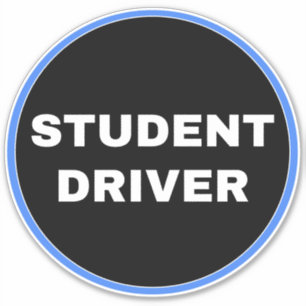Adesivo [Simples - Sinal Preto] Driver de Estudante