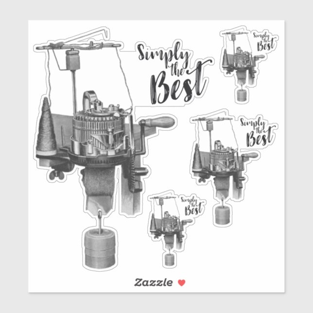 Adesivo Simplesmente a melhor máquina de tricô circular (Folha)