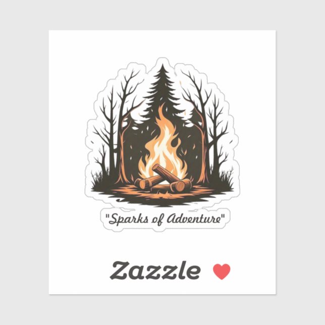 Adesivo "Simplicidade de Chamas Centralizadas" (Folha)