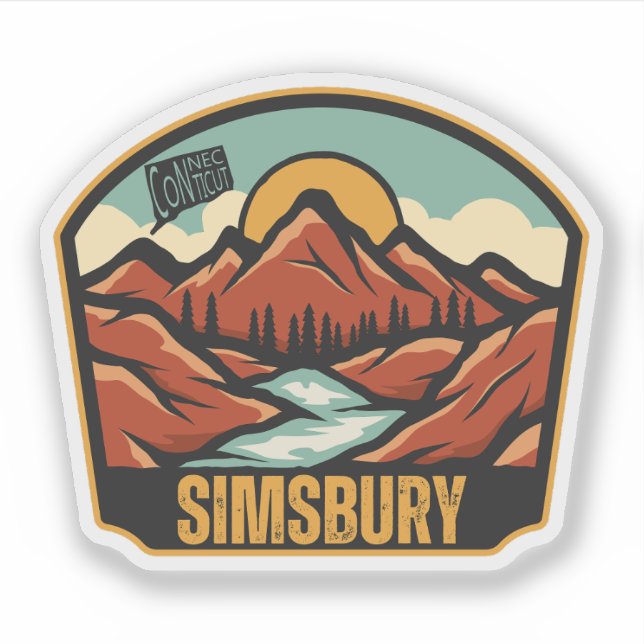 Adesivo Simsbury, Connecticut (Frente)