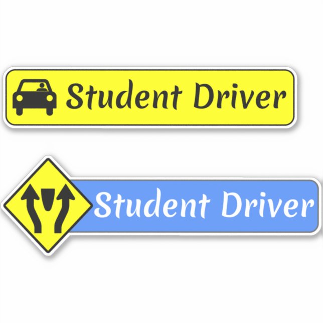 Adesivo Sinais de driver de estudantes para novos drivers  (Frente)