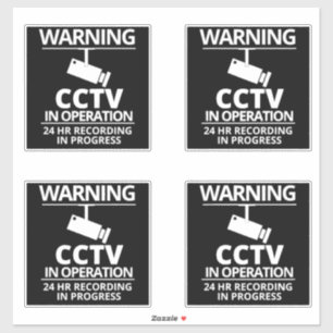 Adesivo Sinais de vigilância de vídeo, vinheta de aviso