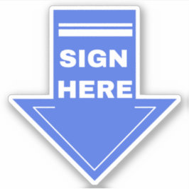 Adesivo Sinal azul aqui