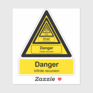 Adesivo Sinal de aviso de recursão infinita