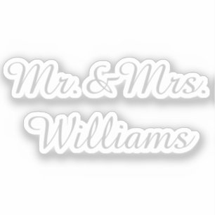 Adesivo Sinal de casamento personalizado em vinil prata no