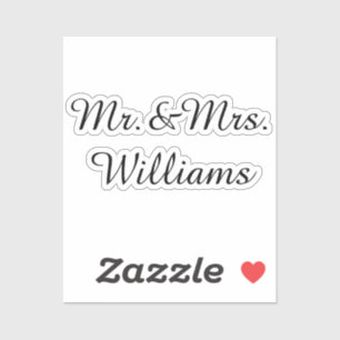 Adesivo Sinal de casamento personalizado em vinil Sobrenom