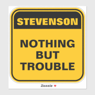 Adesivo Sinal de cautela amarela engraçada, sinal personal