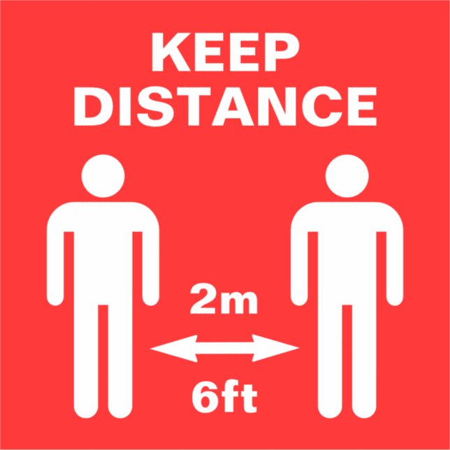 Adesivo Sinal de Distância Social Coronavírus (Frente)
