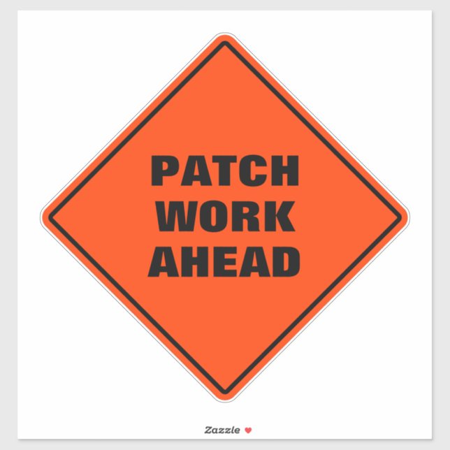 Adesivo Sinal de estrada de diamante laranja corta-passo e (Folha)