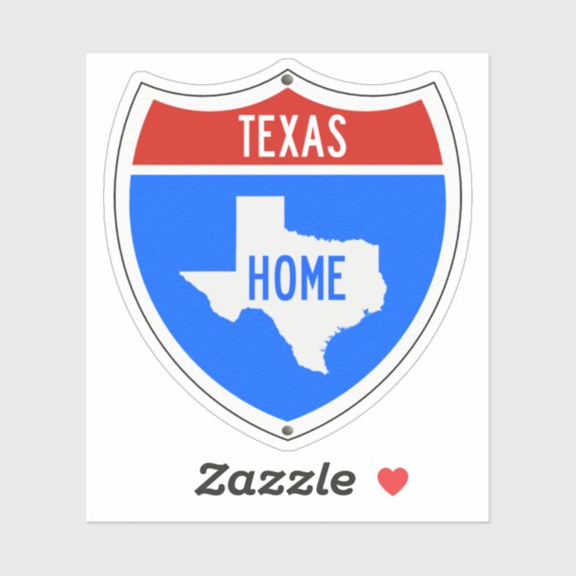 Adesivo Sinal de Estrada do Texas Home (Folha)