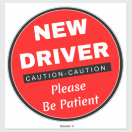 Adesivo Sinal De Novo Driver De Precaução (Seja Paciente)