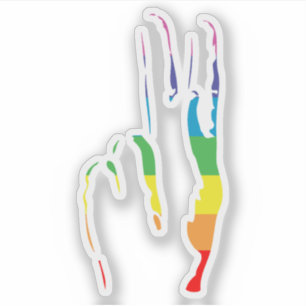 Adesivo sinal de paz do orgulho arco-íris