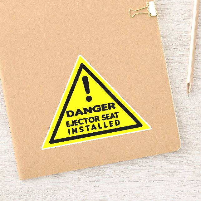 Adesivo Sinal de Perigo Instalado do Piloto Engraçado (Notebook)
