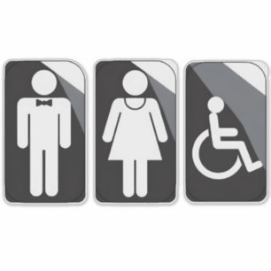 Adesivo Sinal de porta do banheiro masculino e feminino