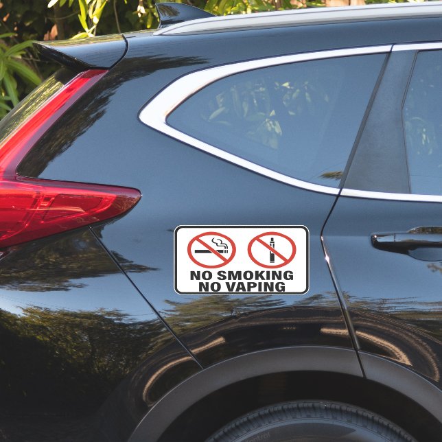 Adesivo Sinal de Proibido Fumar e Vaporizar - Conscientiza (Lado do carro)