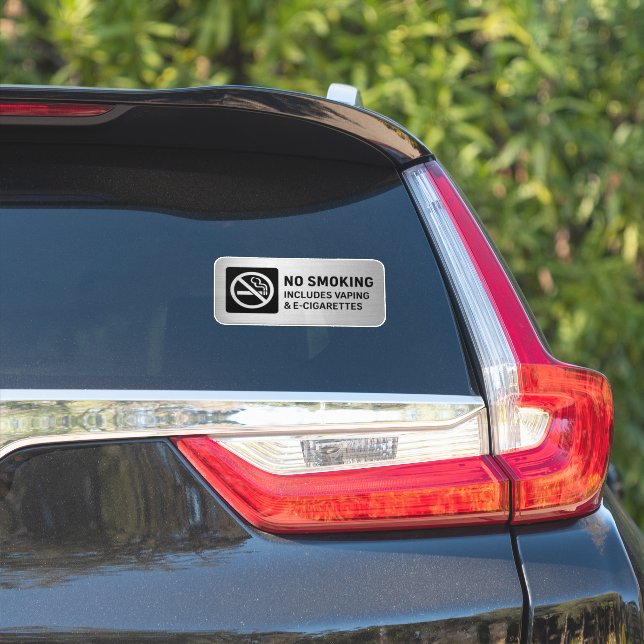 Adesivo Sinal de Proibido Fumar Inclui Vaping e E-Cigarros (Lado do carro)