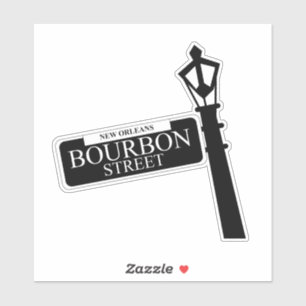 Adesivo Sinal de rua de Nova Orleães Bourbon