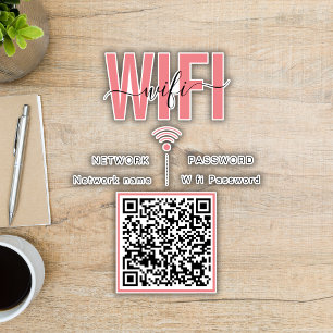 Adesivo Sinal de Senha do Wifi de Cubo   Código QR