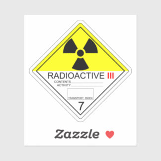 Adesivo Sinal de transporte de materiais radioativos Categ