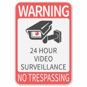 Adesivo Sinal de vigilância de vídeo de 24 horas