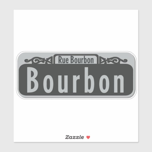 Adesivo Sinal de Vinheta Bourbon Street (Rue Bourbon) (Folha)