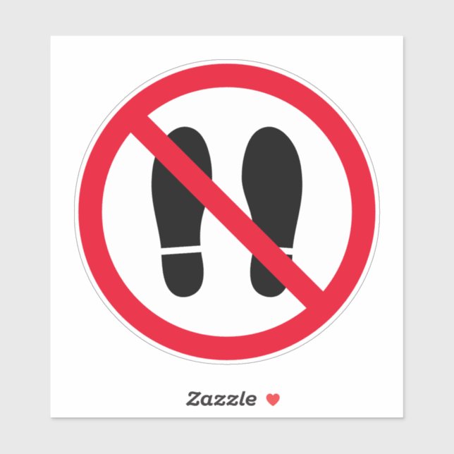 Adesivo Sinal de vinil com os pés proibidos (Folha)