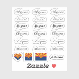 Adesivo Sinalizador de Arizona e Arizona do script Elegant