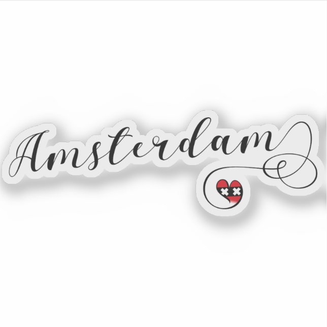 Adesivo Sinalizador de Coração de Amsterdã (Frente)
