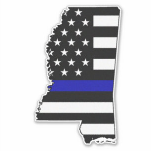 Adesivo Sinalizador de linha azul fino Mississippi