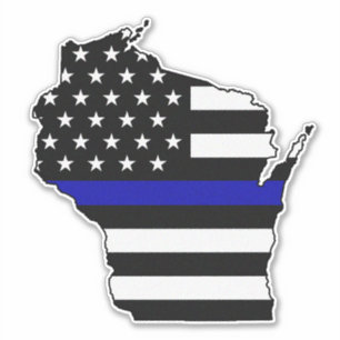 Adesivo Sinalizador de Linha Azul Fino, Wisconsin