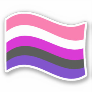 Adesivo Sinalizador de Onda do Orgulho Genderfluido