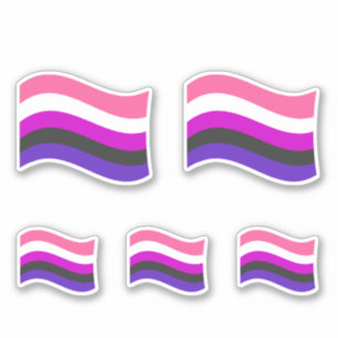 Adesivo Sinalizador de Onda do Orgulho Genderfluido
