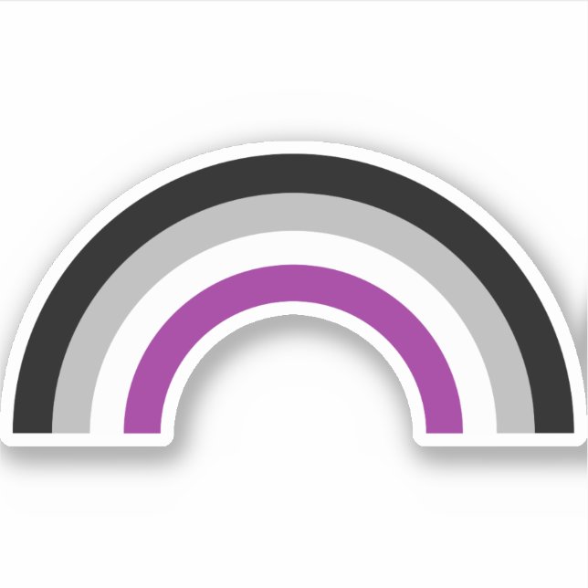 Adesivo Sinalizador de Orgulho Asexual Arco-Íris (Frente)