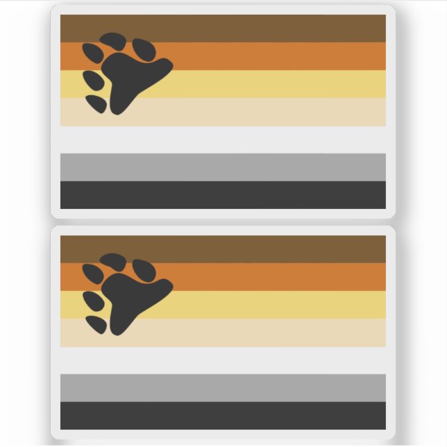 Adesivo Sinalizador de Orgulho de Urso (Frente)