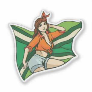 Adesivo Sinalizador de Rapariga Pin-up