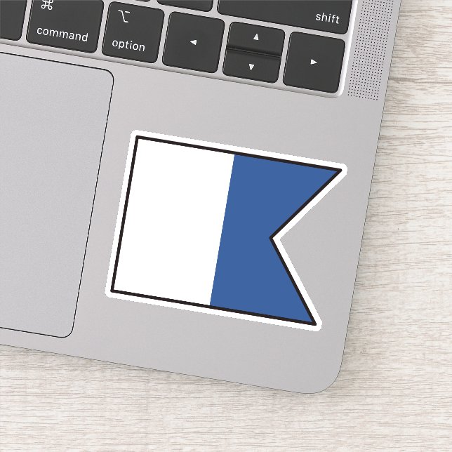 Adesivo Sinalizador de sinal ALFA/ALPHA - mergulhador desa (Detalhe)